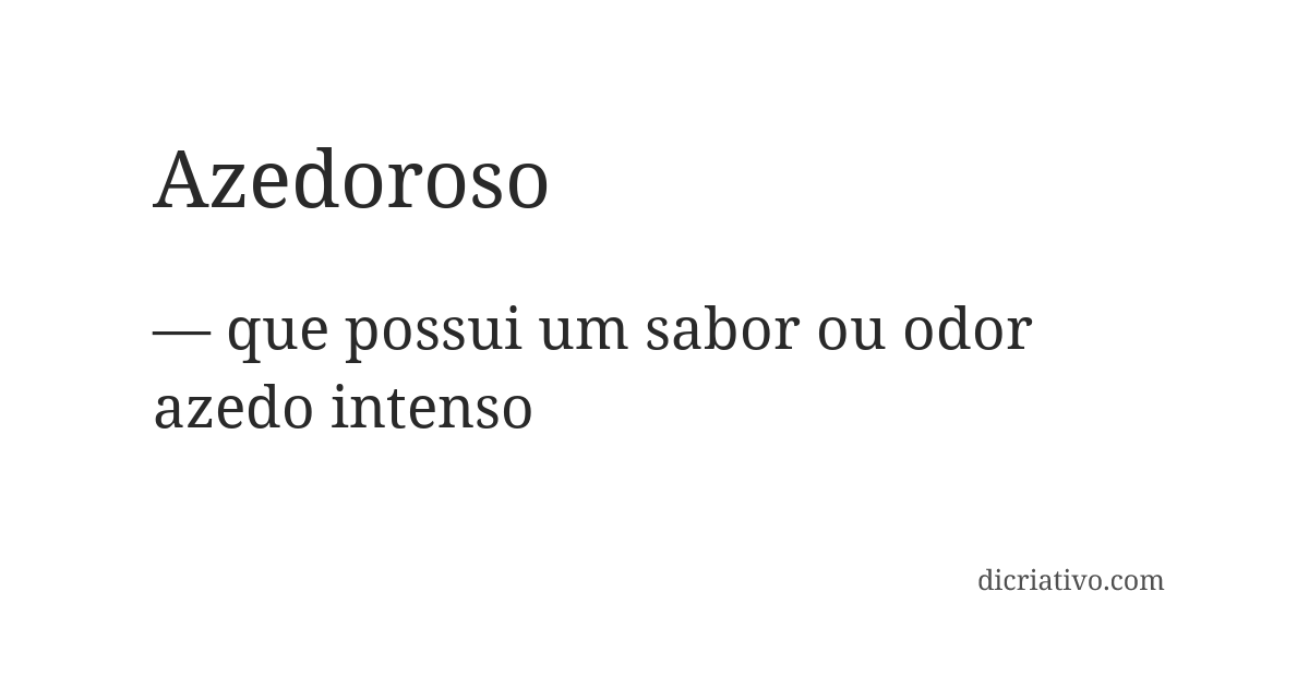 Significado de azedoroso