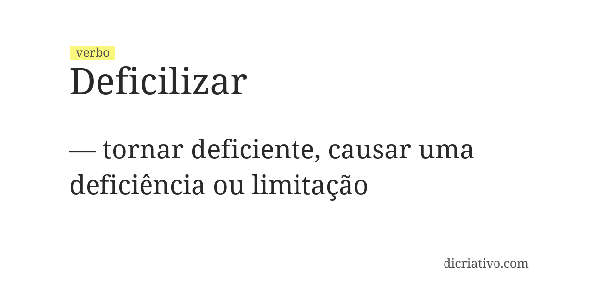 Significado de deficilizar