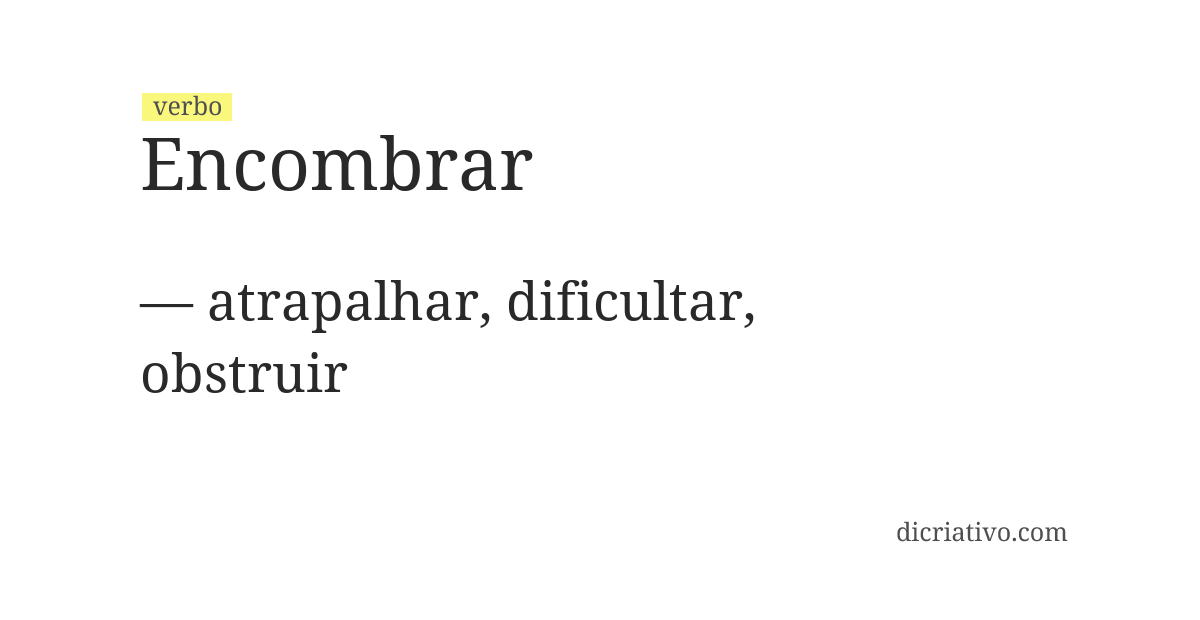 Significado de encombrar