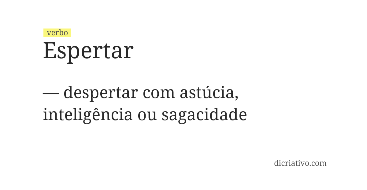 Significado de espertar