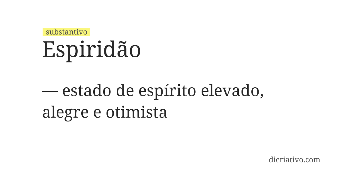 Significado de espiridão