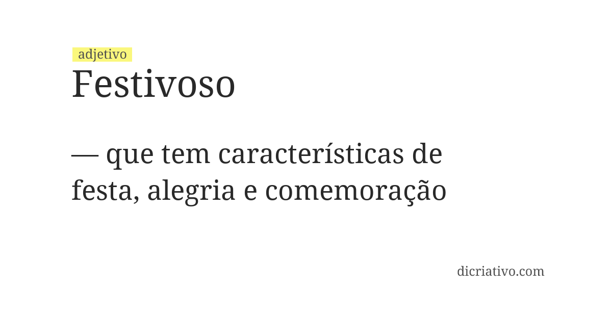 Significado de festivoso