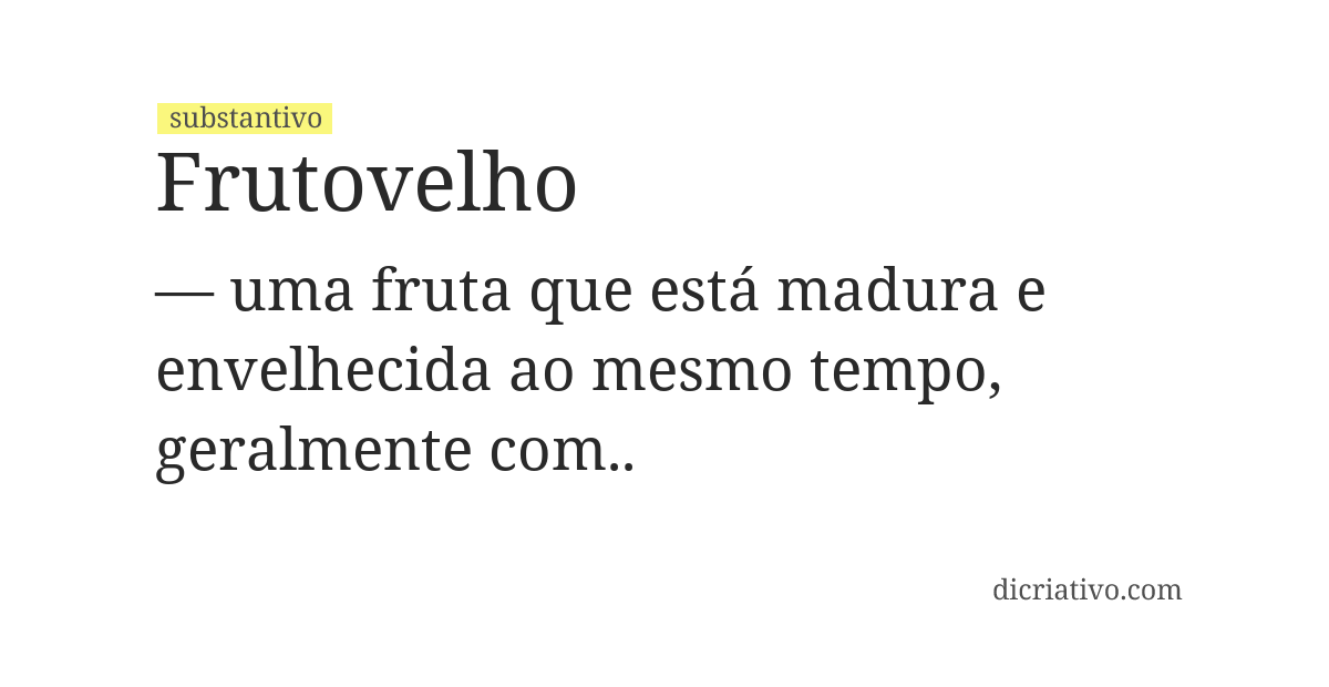 Significado de frutovelho