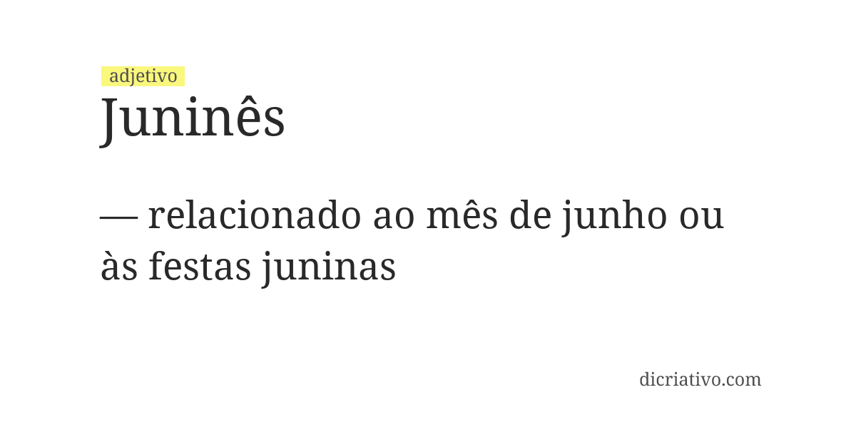 Significado de juninês