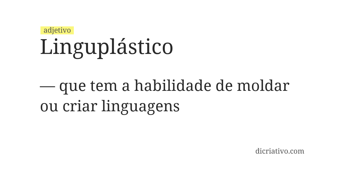 Significado de linguplástico