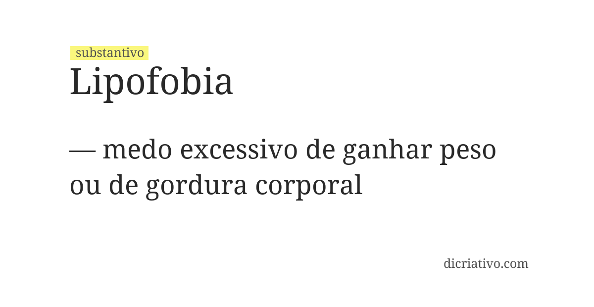 Significado de lipofobia