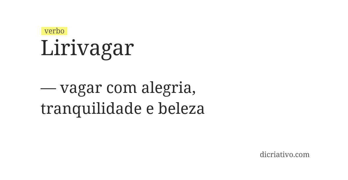 Significado de lirivagar