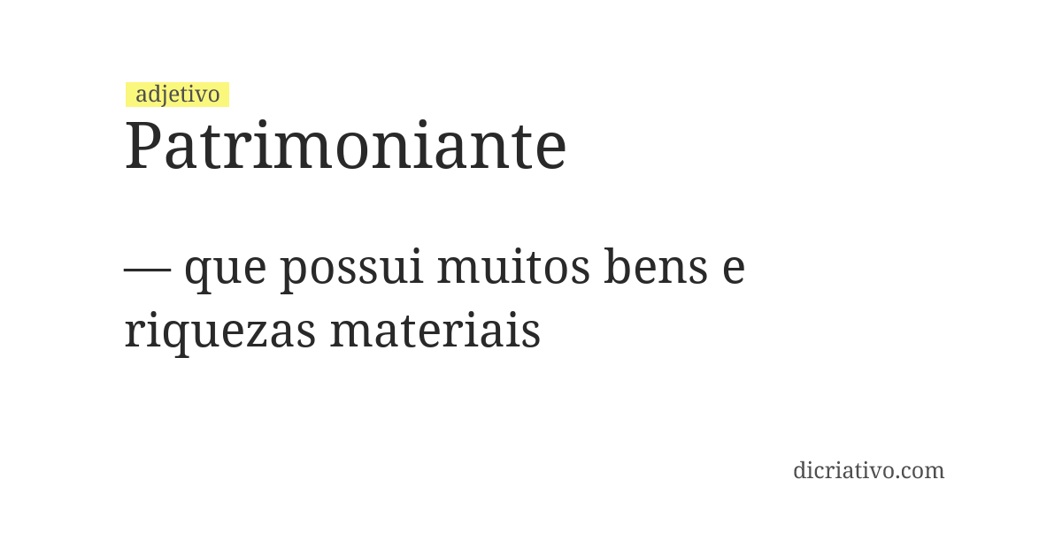 Significado de patrimoniante
