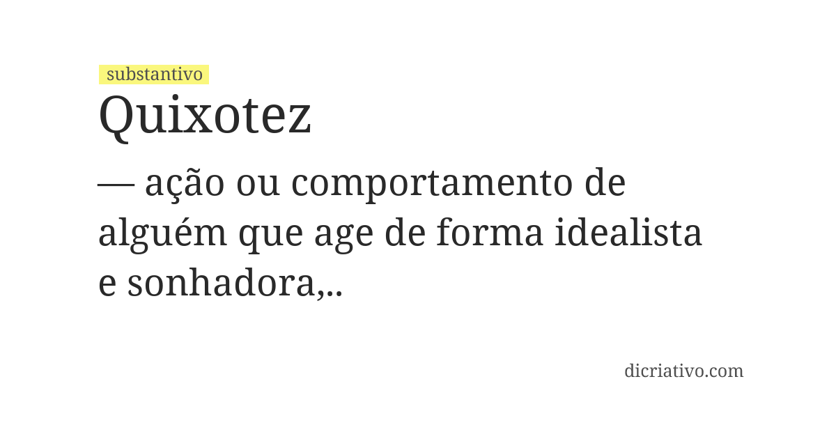 Significado de quixotez