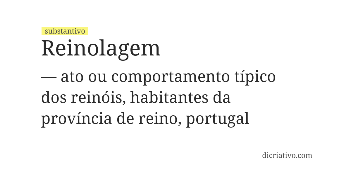 Significado de reinolagem