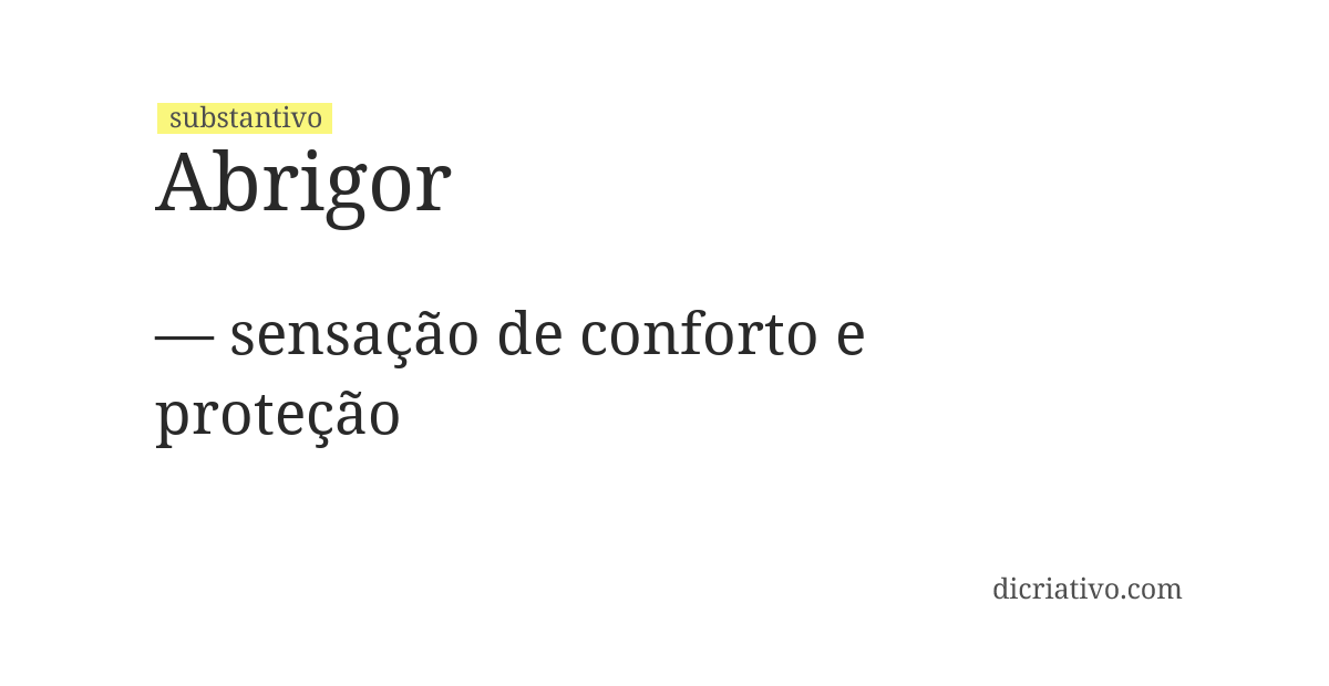 Significado de abrigor