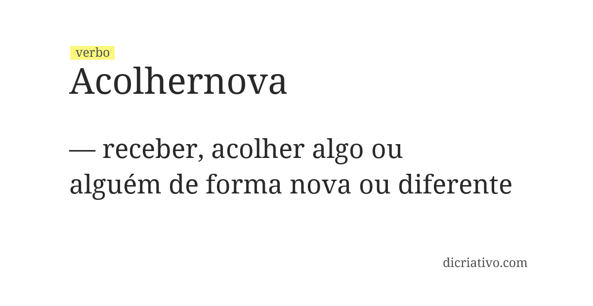 Significado de acolhernova