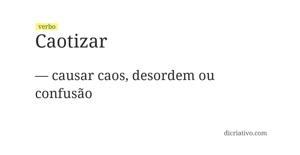 Significado de caotizar
