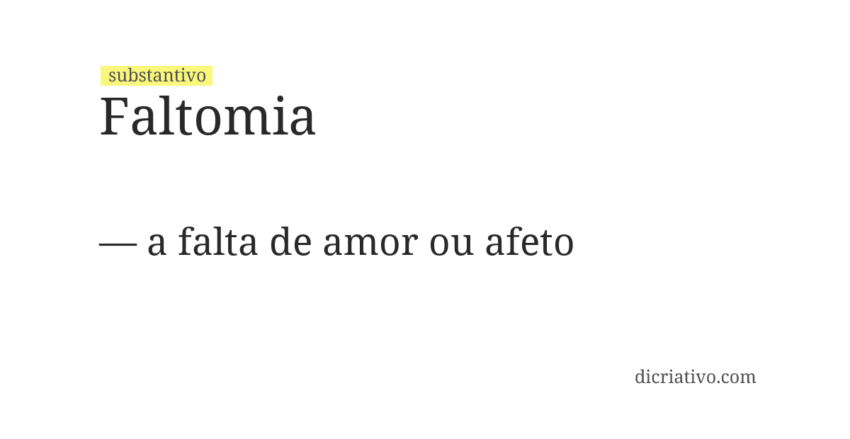 Significado de faltomia