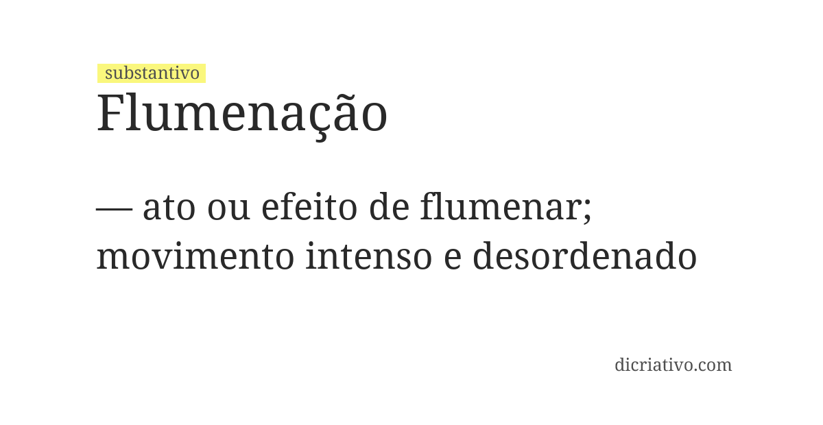 Significado de flumenação