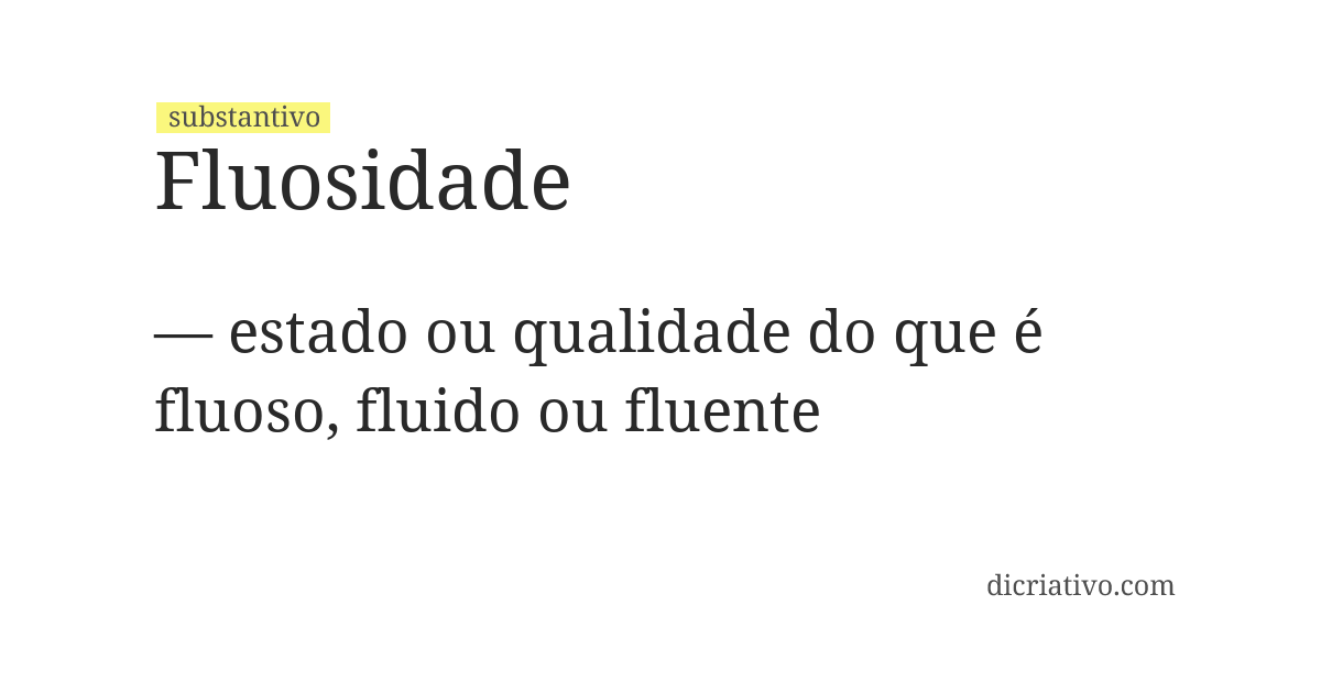 Significado de fluosidade