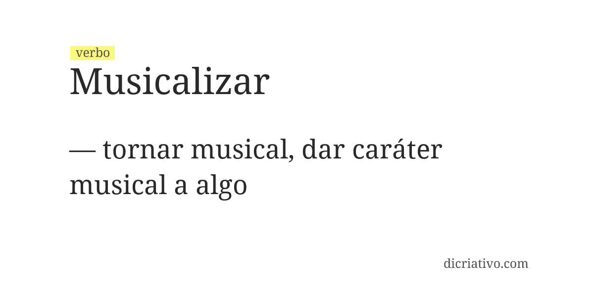 Significado de musicalizar