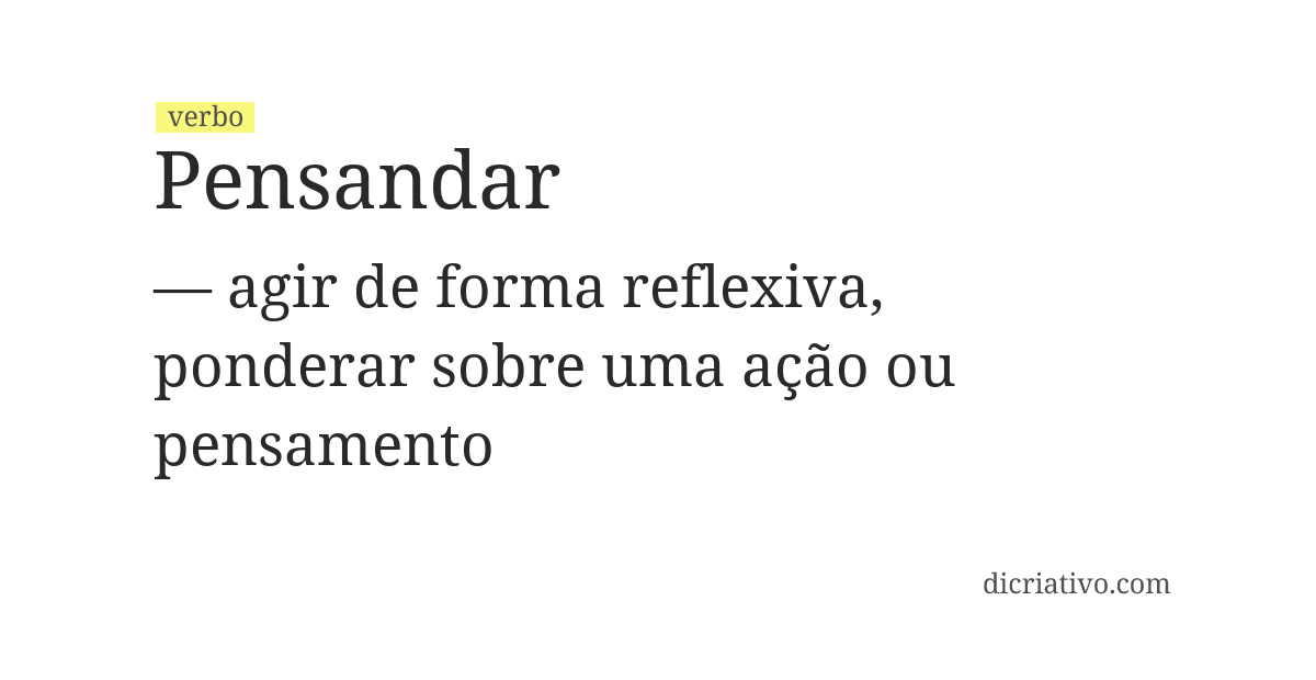 Significado de pensandar