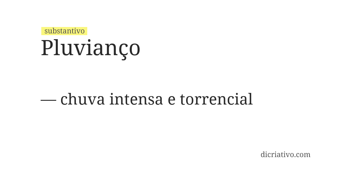 Significado de pluvianço