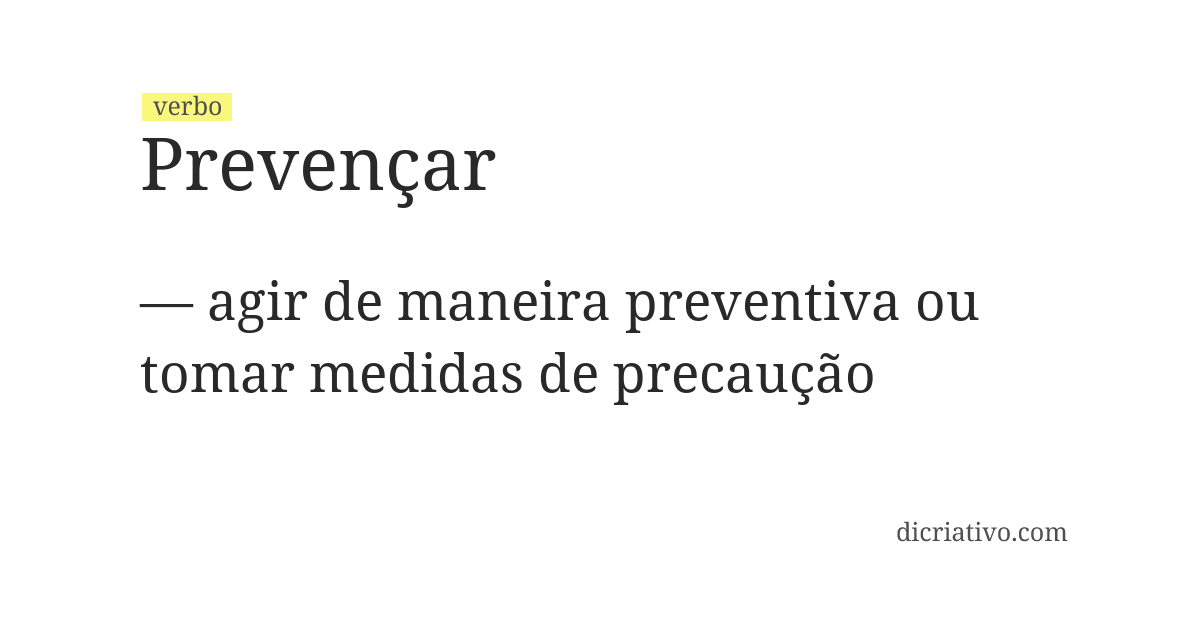 Significado de prevençar