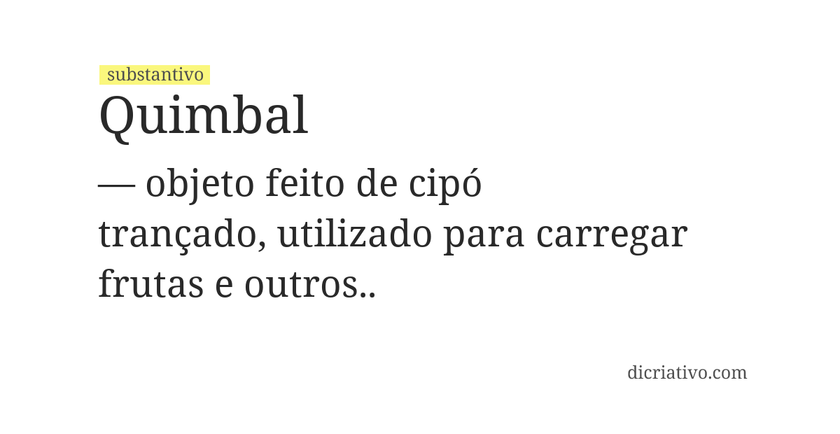 Significado de quimbal