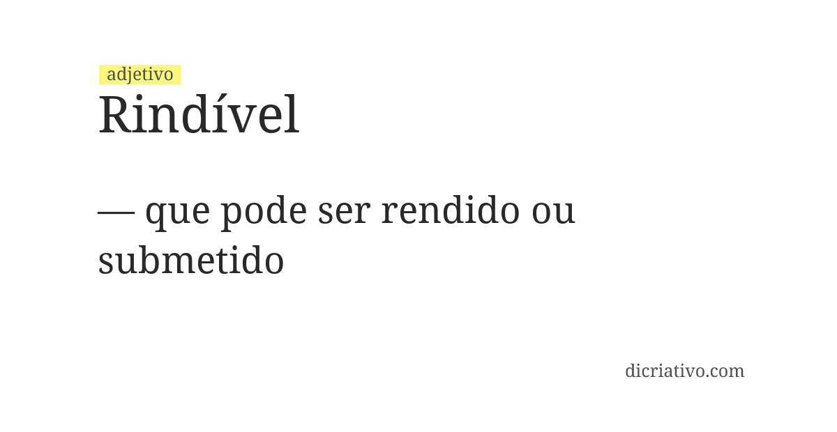 Significado de rindível
