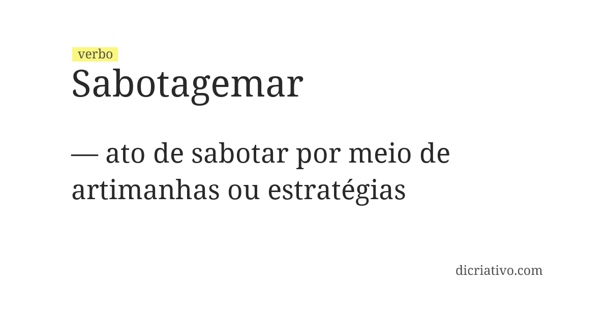 Significado de sabotagemar