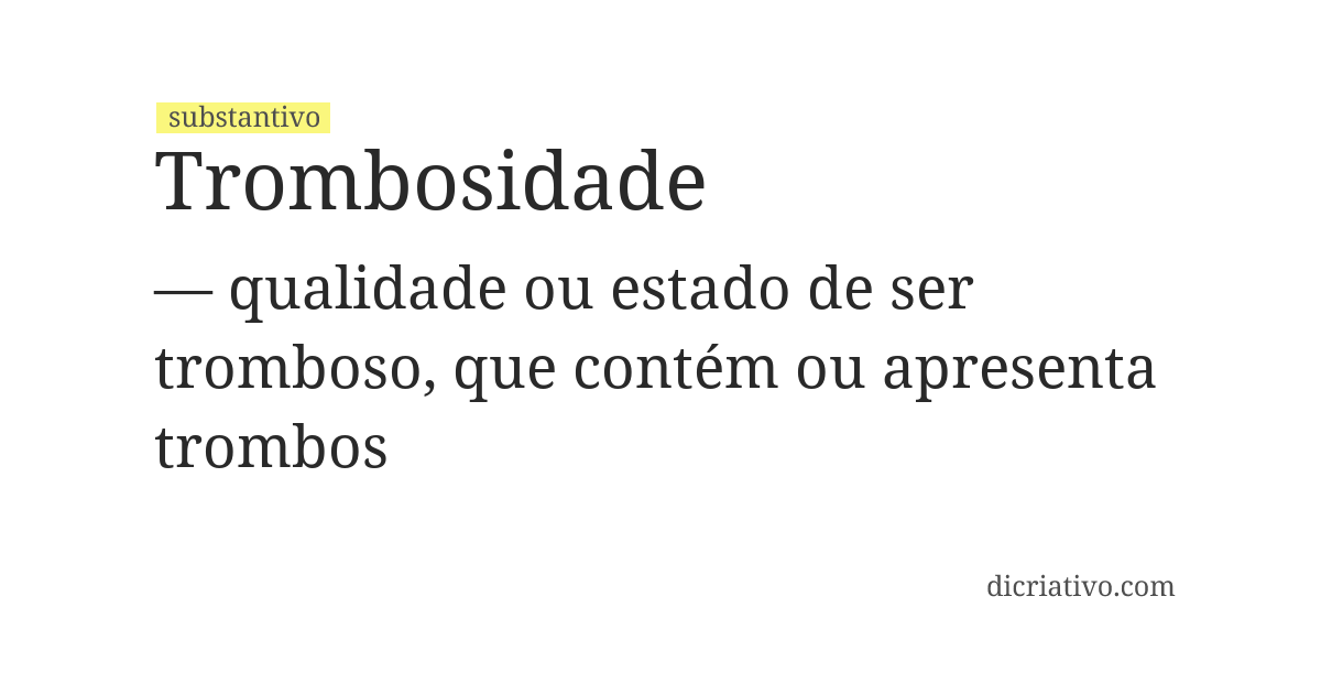Significado de trombosidade