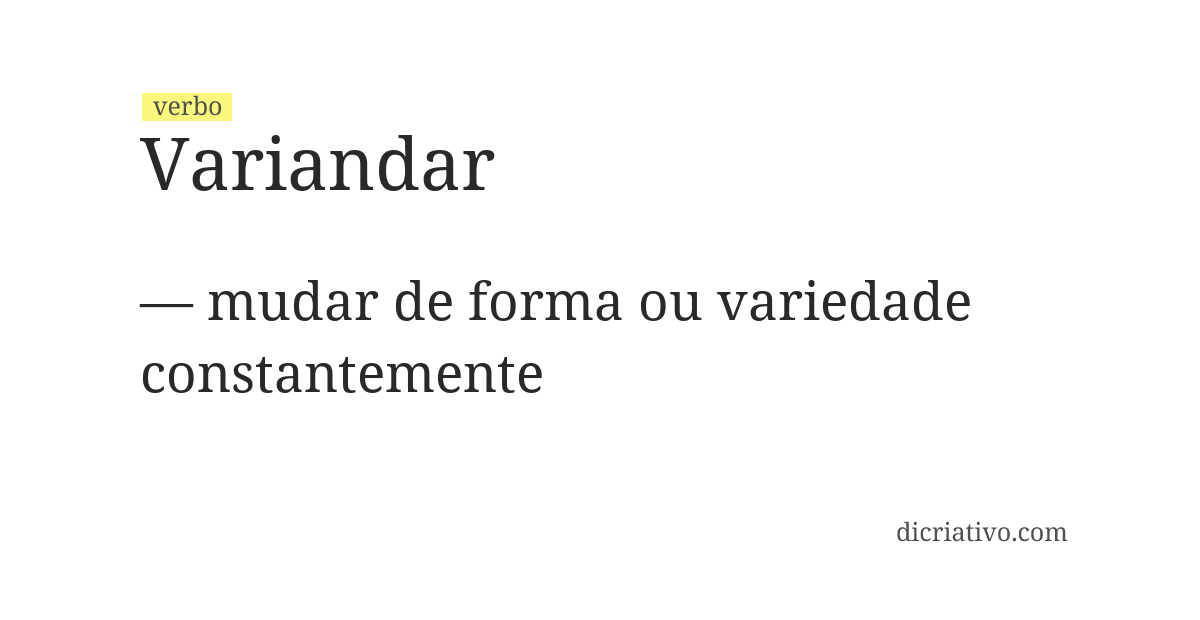 Significado de variandar