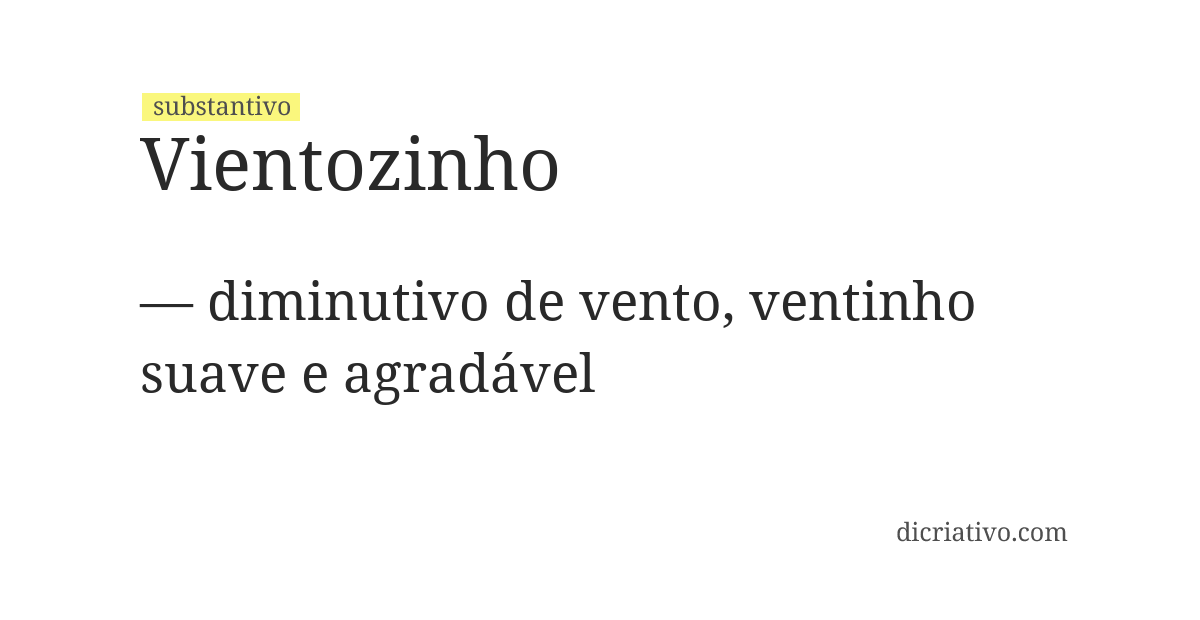 Significado de vientozinho
