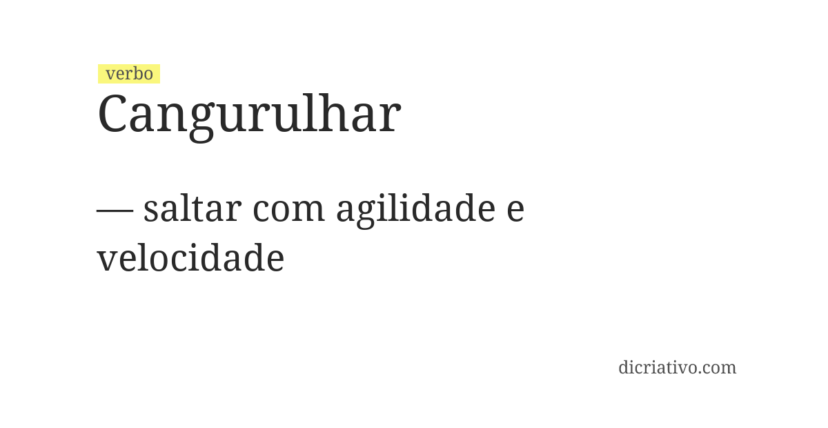 Significado de cangurulhar