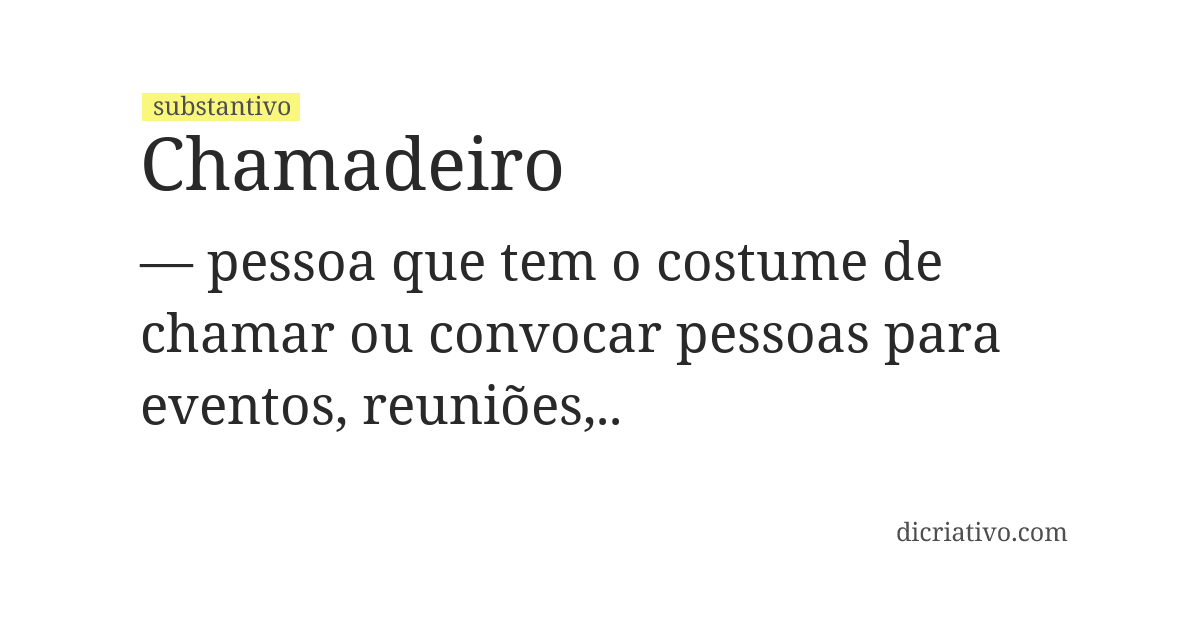 Significado de chamadeiro