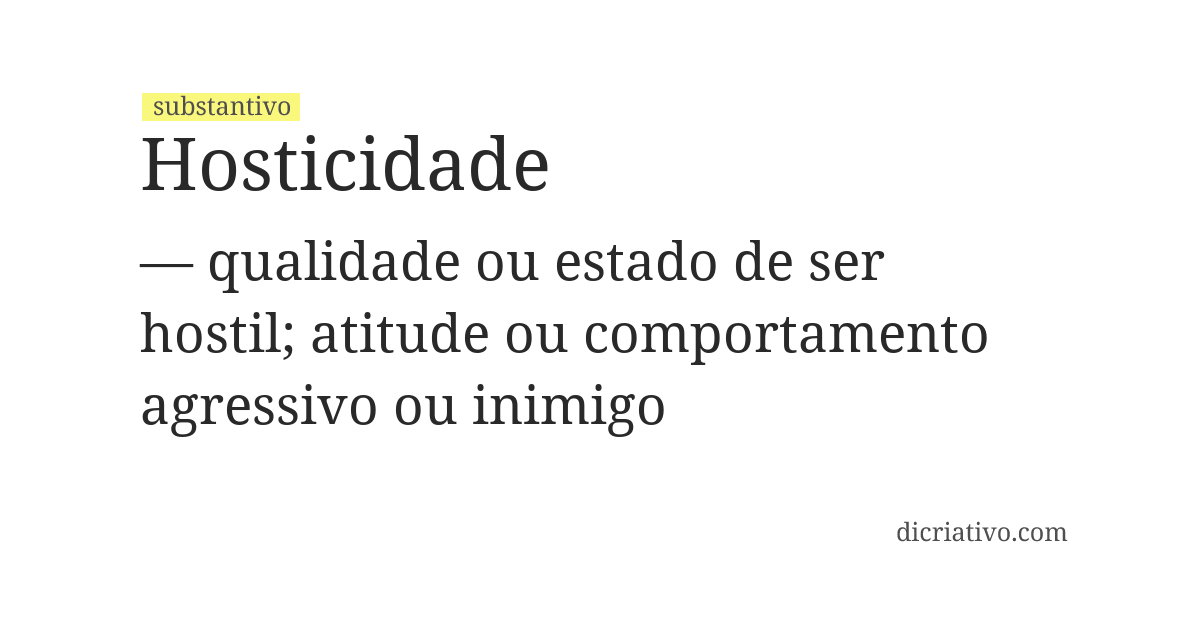 Significado de hosticidade