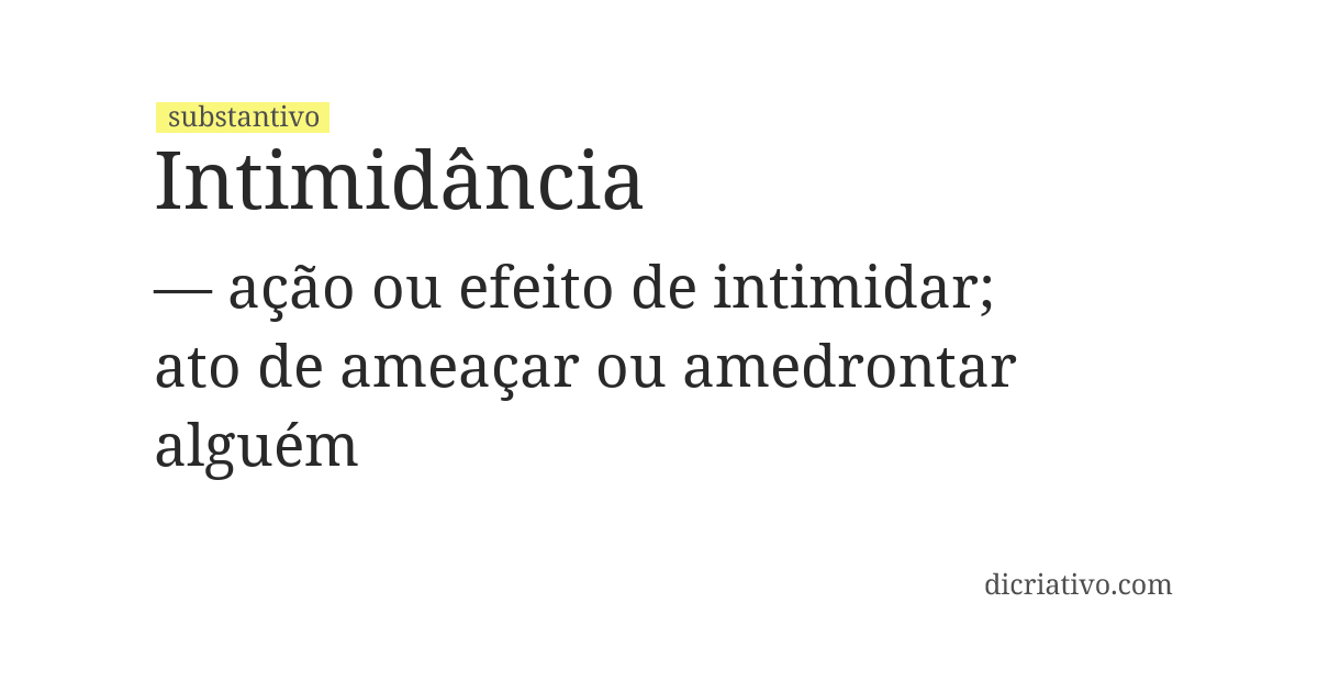 Significado de intimidância