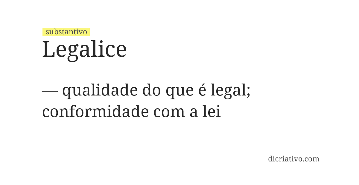 Significado de legalice