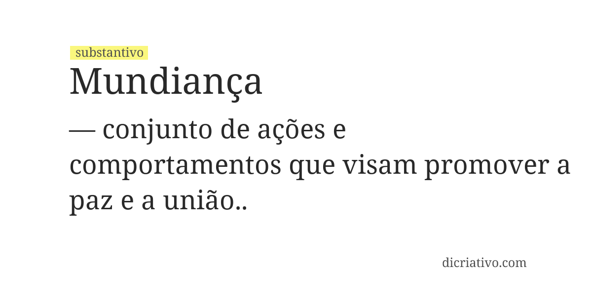 Significado de mundiança