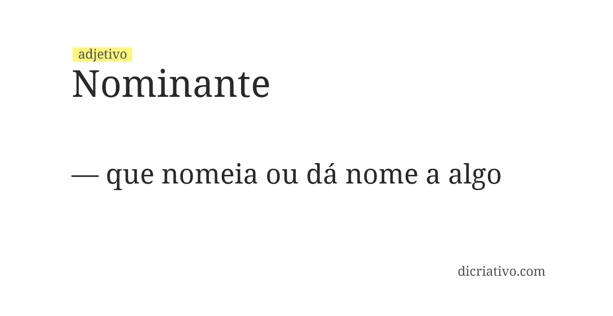Significado de nominante