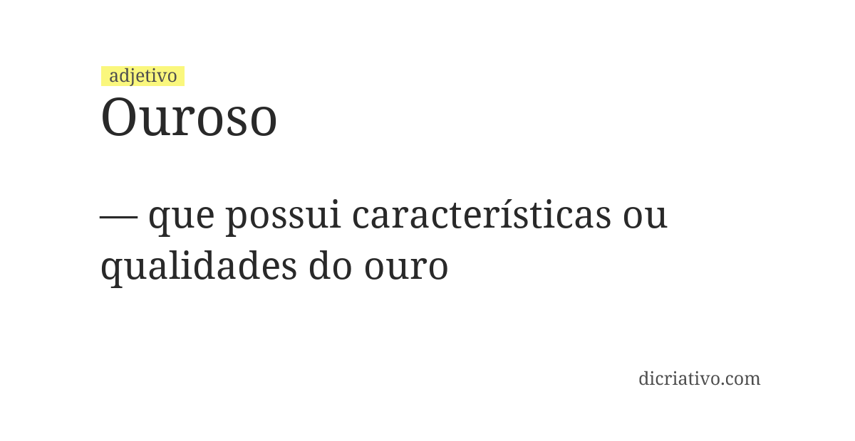 Significado de ouroso