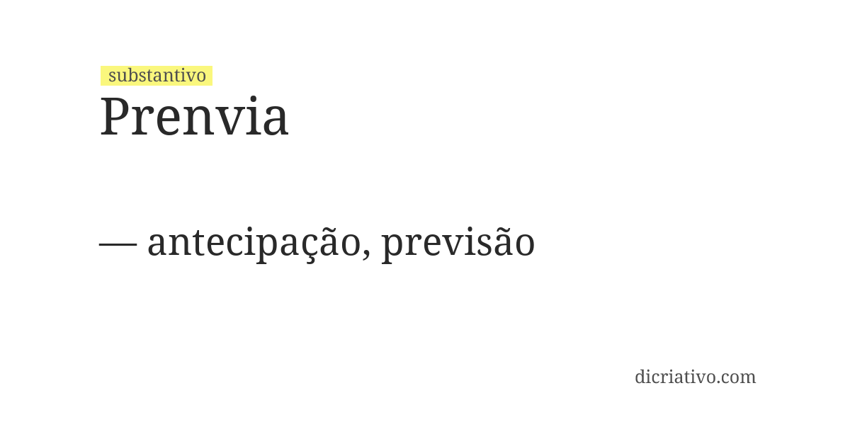 Significado de prenvia