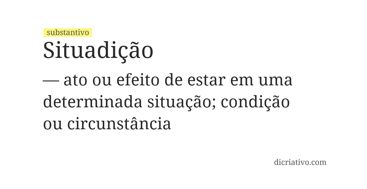 Significado de situadição
