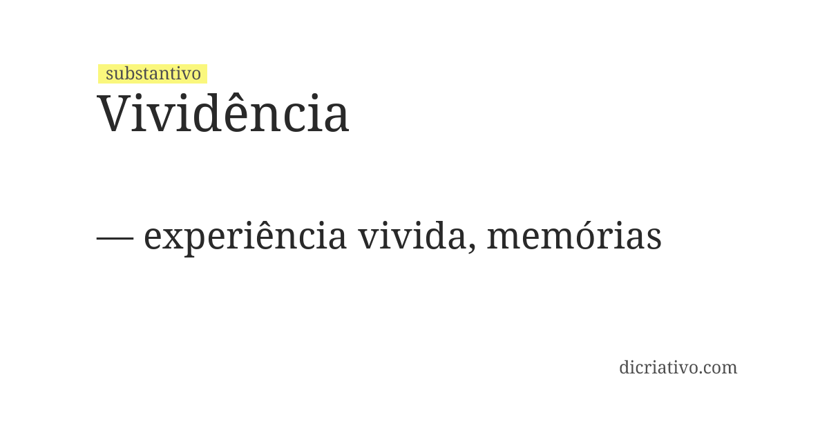 Significado de vividência