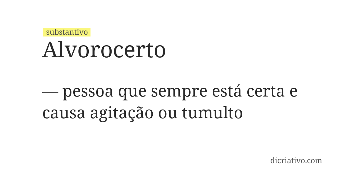 Significado de alvorocerto