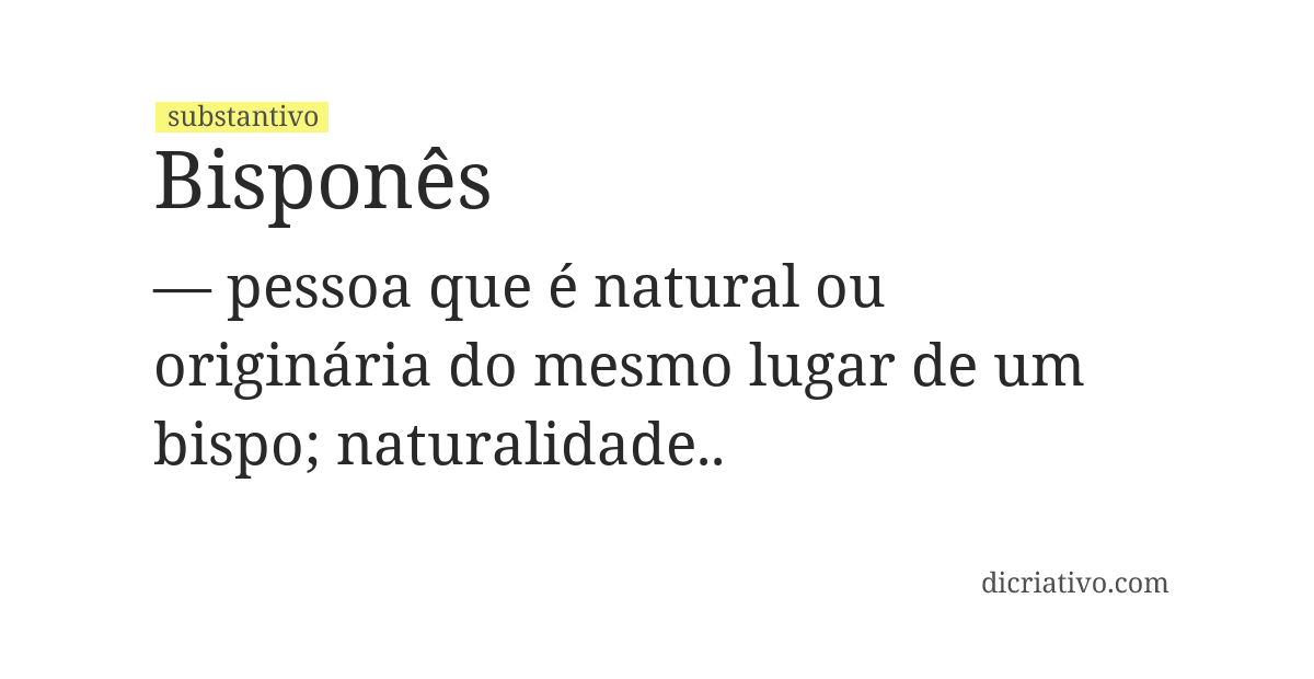 Significado de bisponês