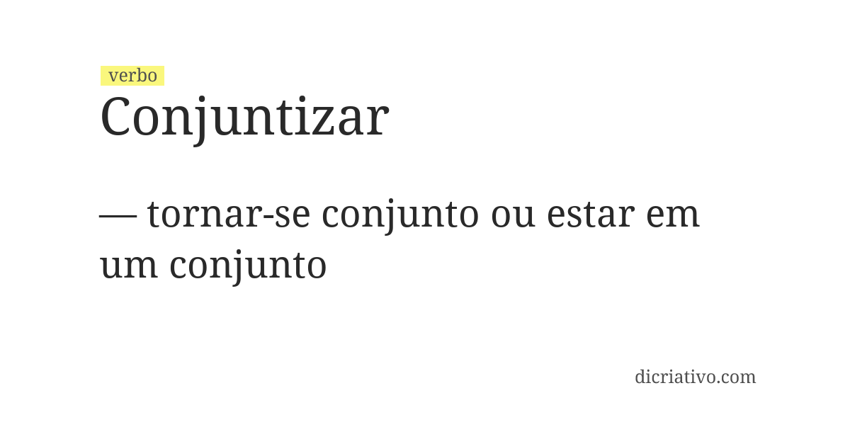 Significado de conjuntizar