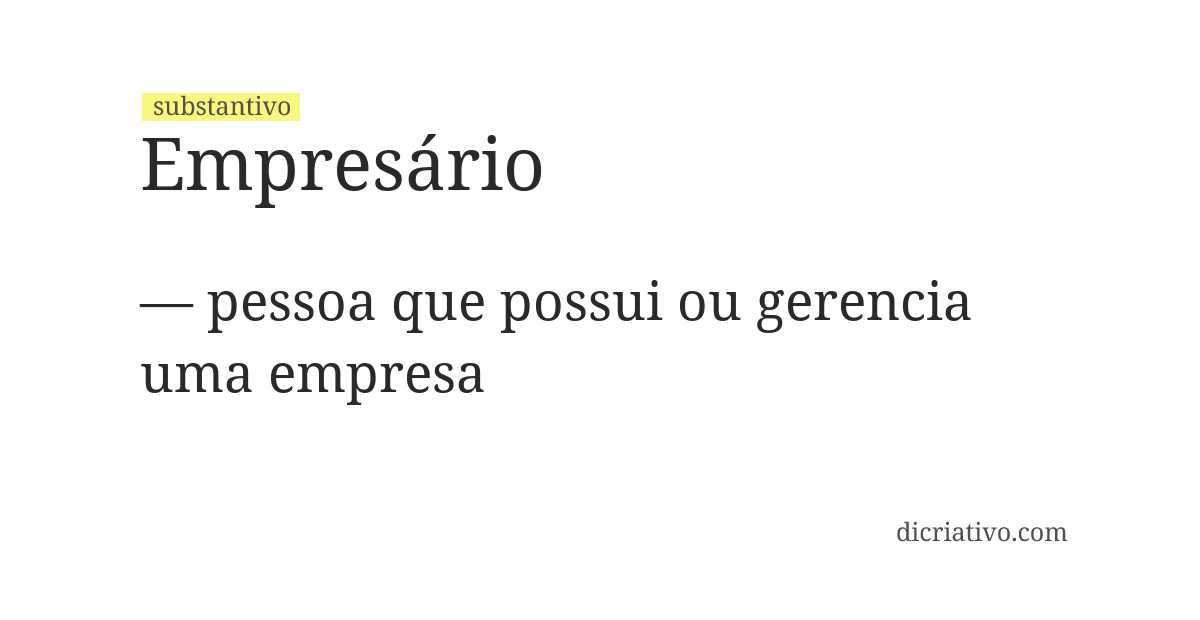 Significado de empresário