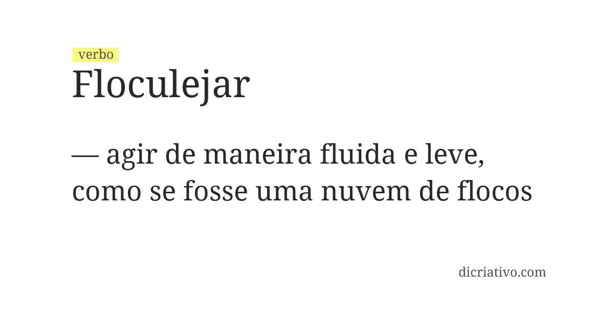 Significado de floculejar