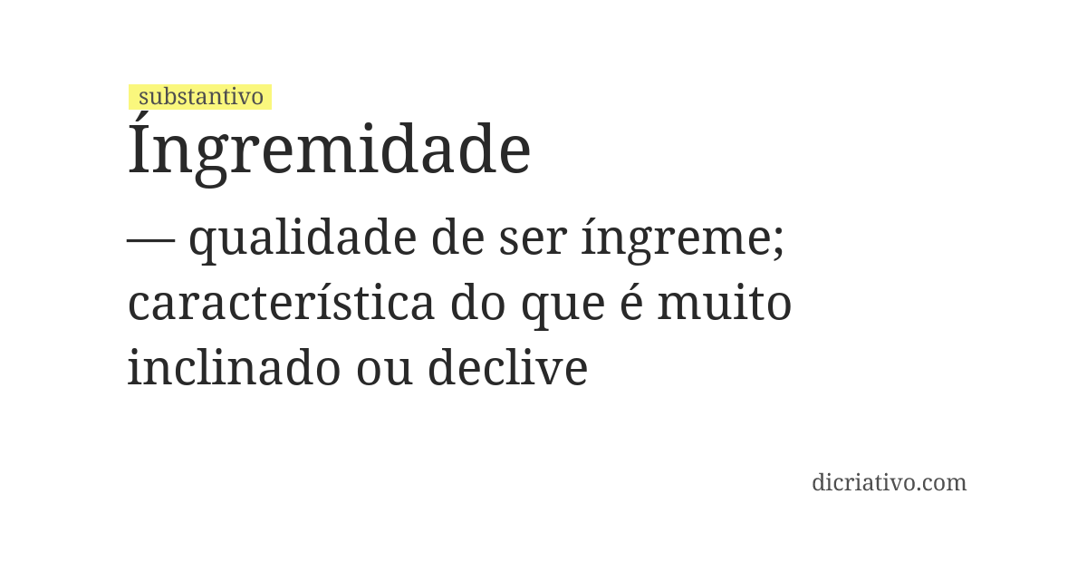 Significado de íngremidade
