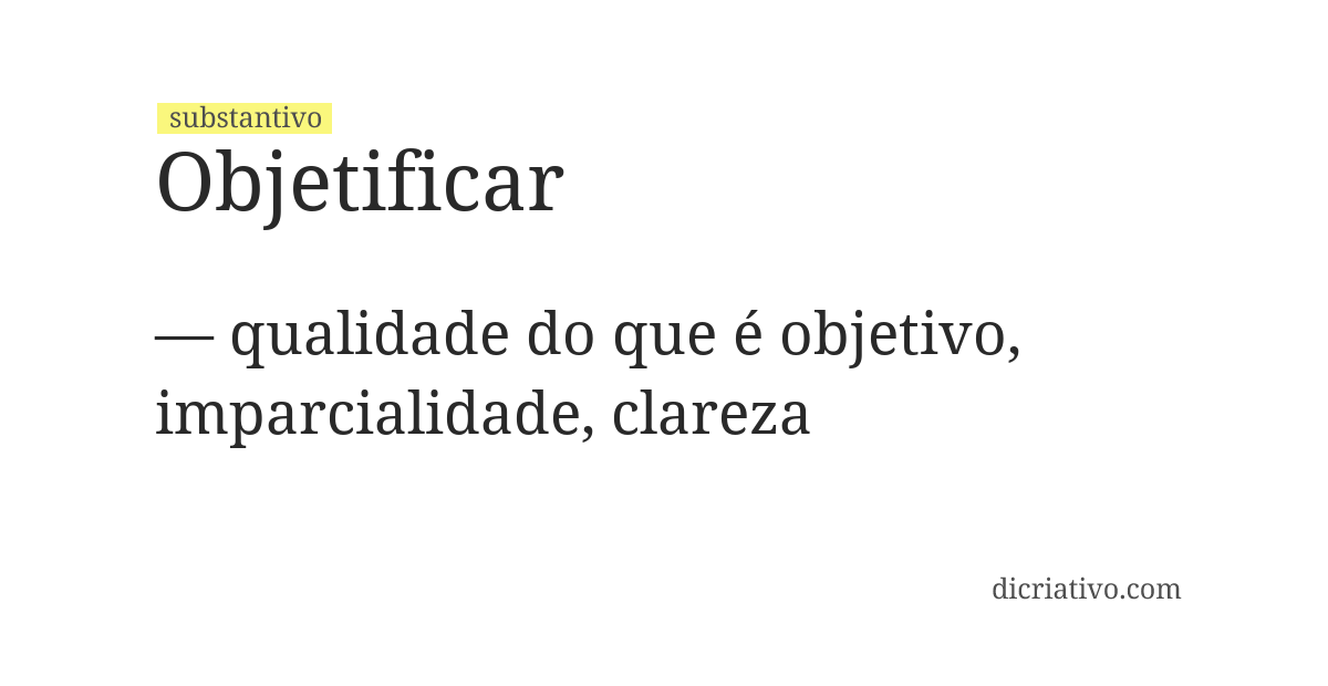 Significado de objetificar