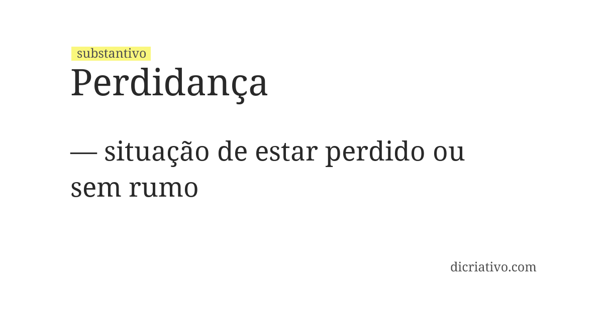 Significado de perdidança