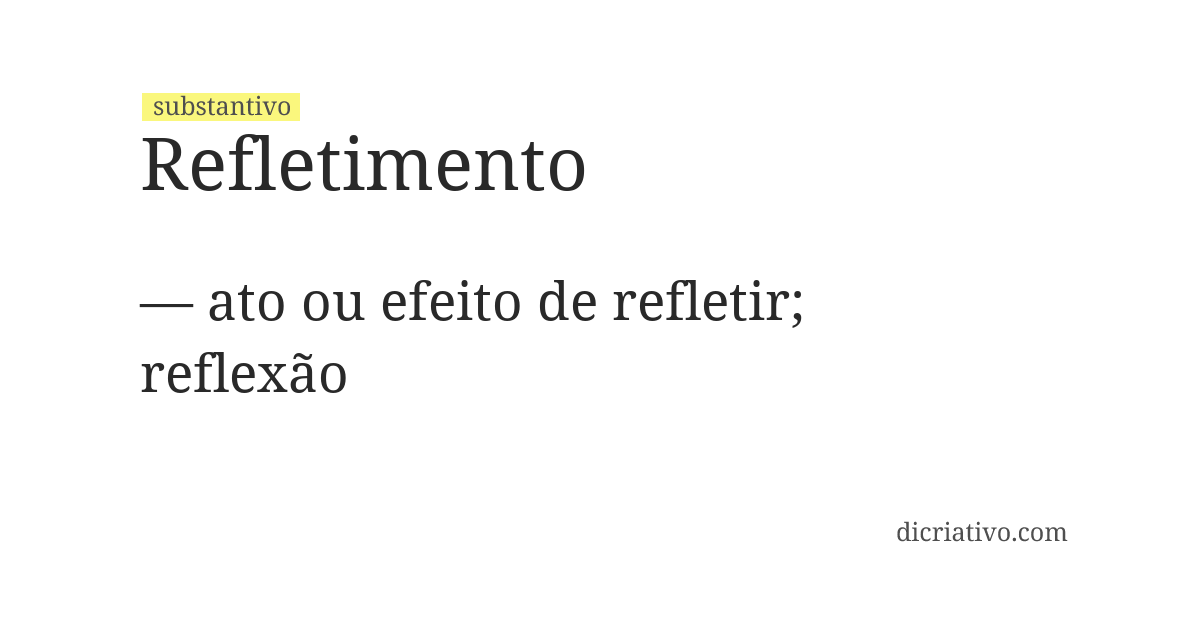 Significado de refletimento